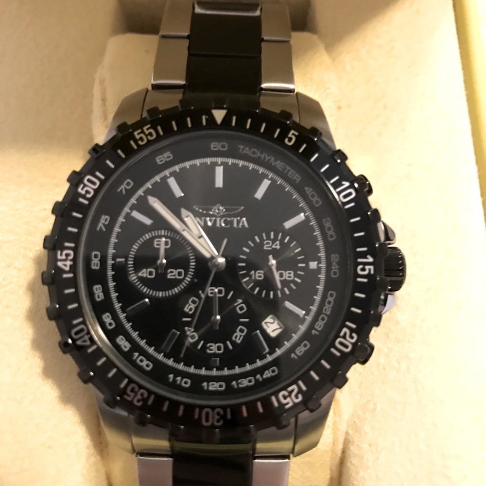 Invicta black and chrome color watch new with tags
